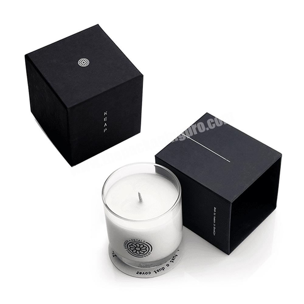 Black candle jar box gift packaging cardboard paper candle set gift package box design luxury gift packaging custom candle box wholesaler