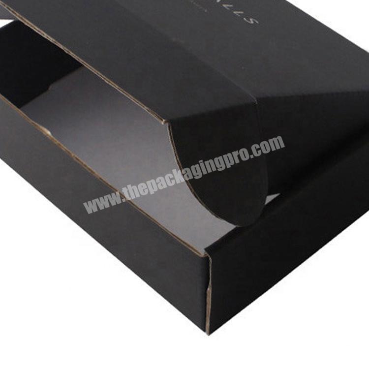 Black  corrugated paper packaging mailer postal small shipping box manufacturer