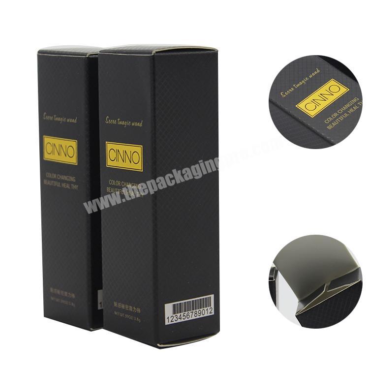 Black hot stamping packaging customized luxury perfume box paper