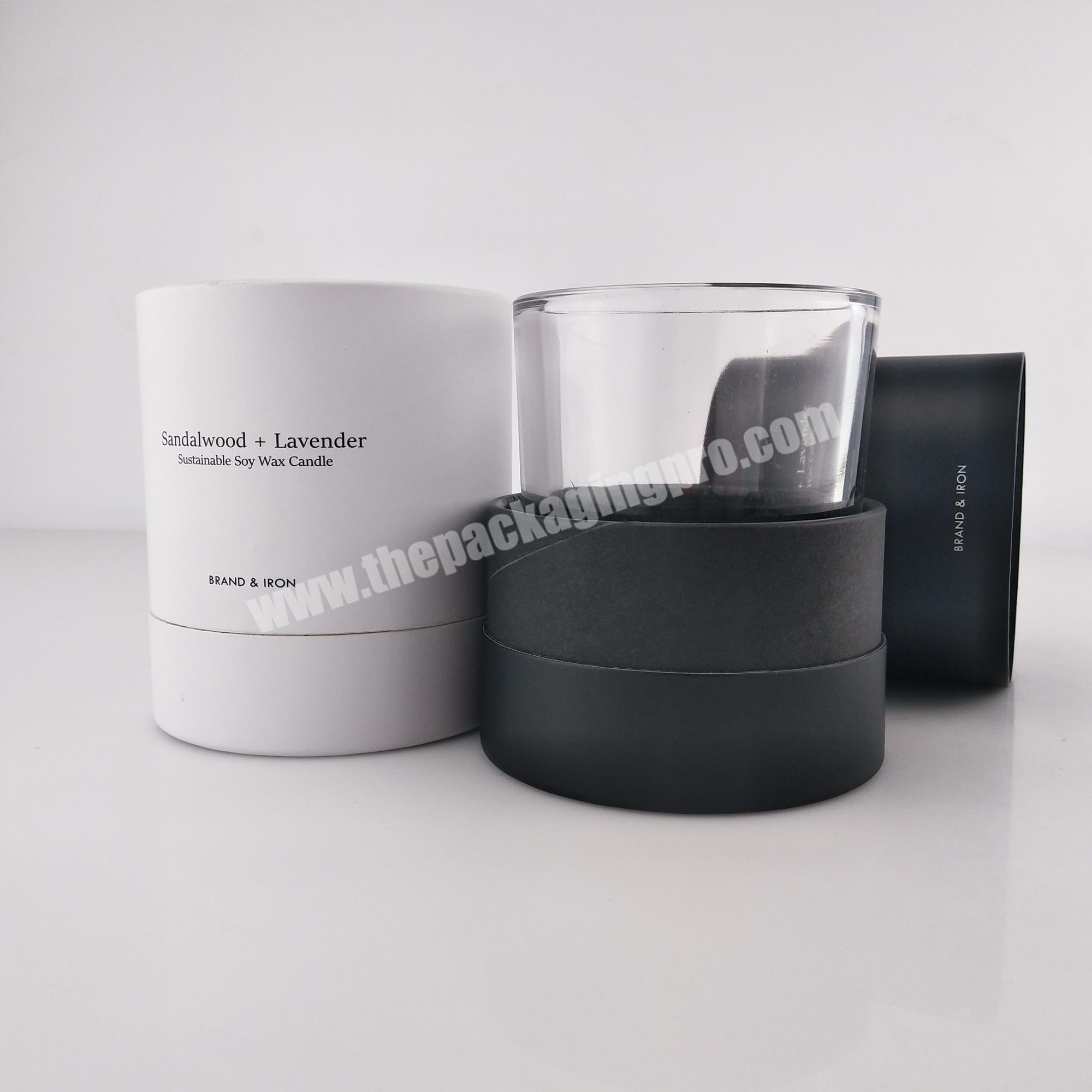 Black paper candle packaging with custom printing