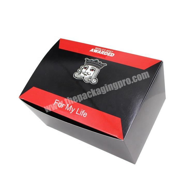 Black printed glossy lamination paper electronic consumer shipping packaging boxes custom logo