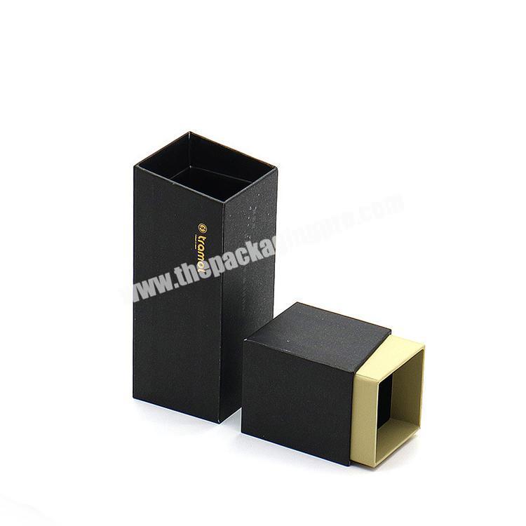 Black single long packaging luxury empty perfume hard cardboard gift box for perfume bottle 10 30 50 100 ml