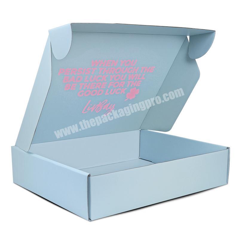 Blue Mailer Corrugated Paper Box For Lash Packaging Custom With You Own Logo