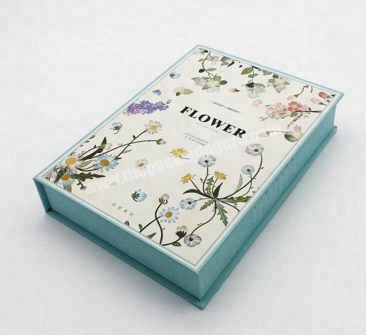 Book shape high end perfume packaging boxes