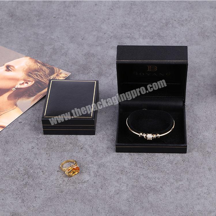 Boyang Custom Black Flip Paper Jewelry Packaging Gift Boxes for Bangle Bracelet