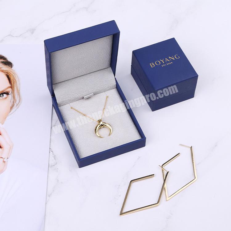 Boyang Custom Blue Flip Pendants Jewelry Packaging Boxes for Necklace