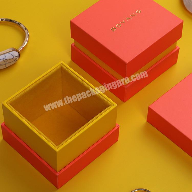 Boyang Custom Cheap Low Moq Lid and Base Paper Jewelry Bangle Packaging Bracelets Container Box