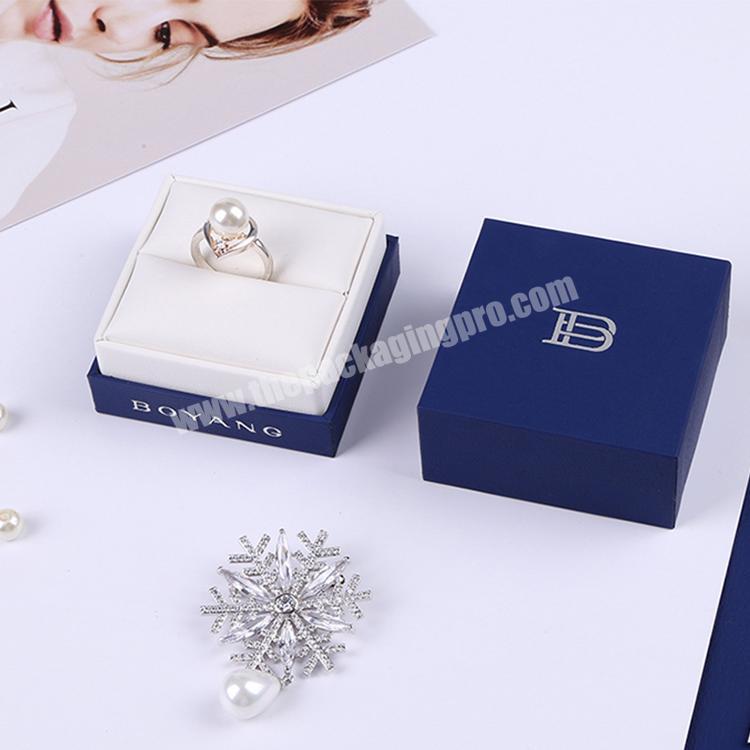 Boyang Custom Cheapest Blue Flip Paper Jewellery Boxes Packaging Rings
