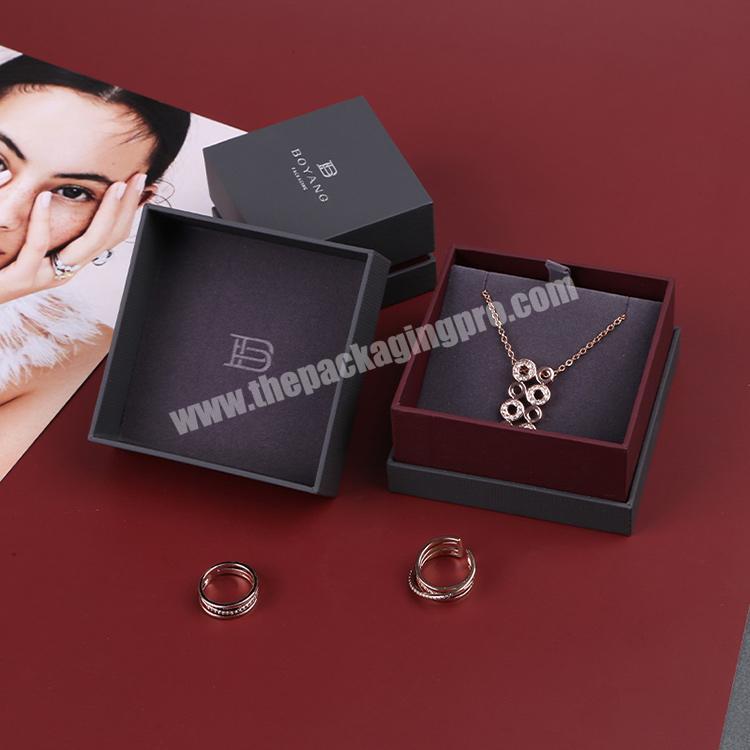 Boyang Custom Lid and Base Paper Jewelry Gift Box Necklace Box Package