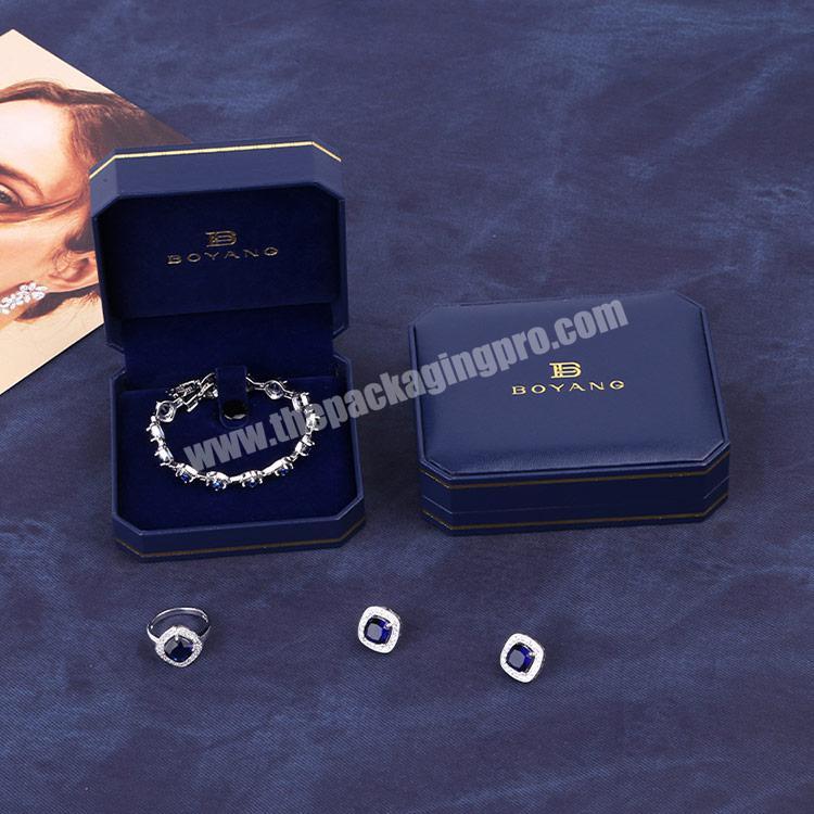 Boyang Custom Logo Cheap Quality Blue Paper Gift Bangle Bracelet Jewelry Boxes