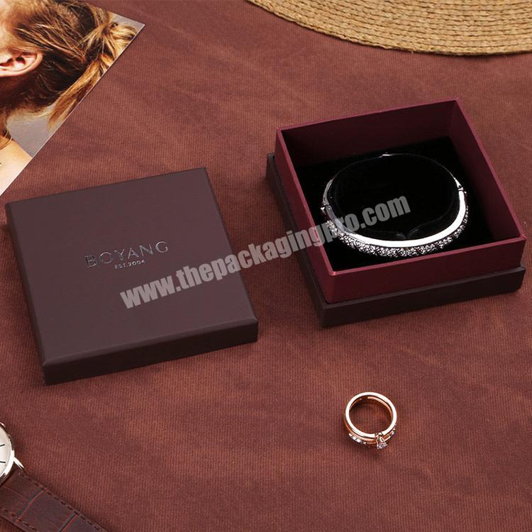 Boyang Custom Logo Top Quality Brown Cardboard Bangle Bracelet Jewelry Packaging Box