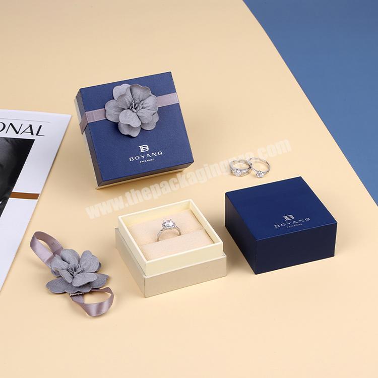 Boyang Custom Paper Jewelry Gift Packaging Box Engagement Ring Box Logo