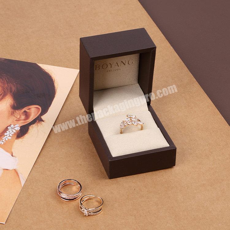 Boyang Custom Wholesale Branded Valentine Day Gift Box Jewelry Boxes Ring Boxes Brown