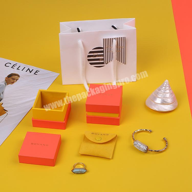 Boyang ECO Kraft Paper Jewelry Box Ring Custom Luxury Paper Ring Box with Logo