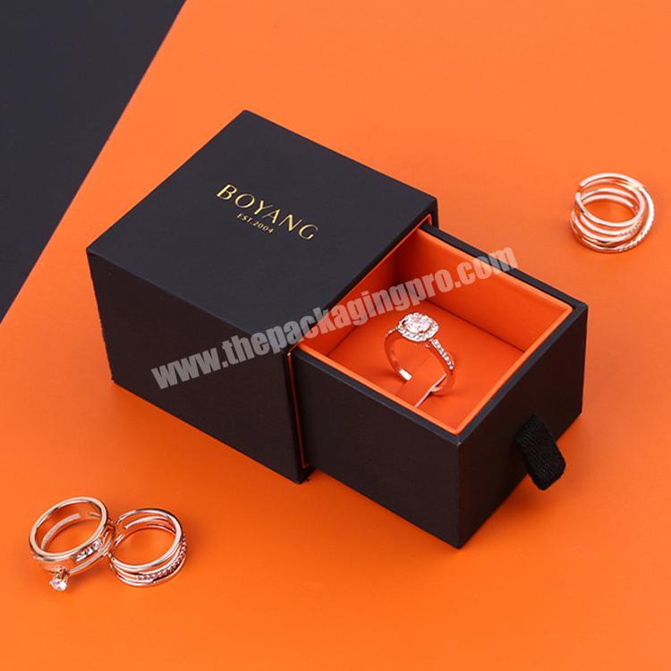 Boyang Factory wholesale Price Paper Drawer Sliding Western Small Jewelry Box Packaging