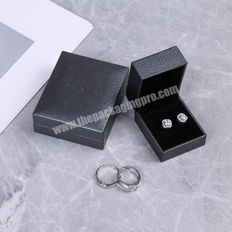 Boyang High Quality Leatherette Paper Square Empty Earring Boxes Custom Packaging Jewelry