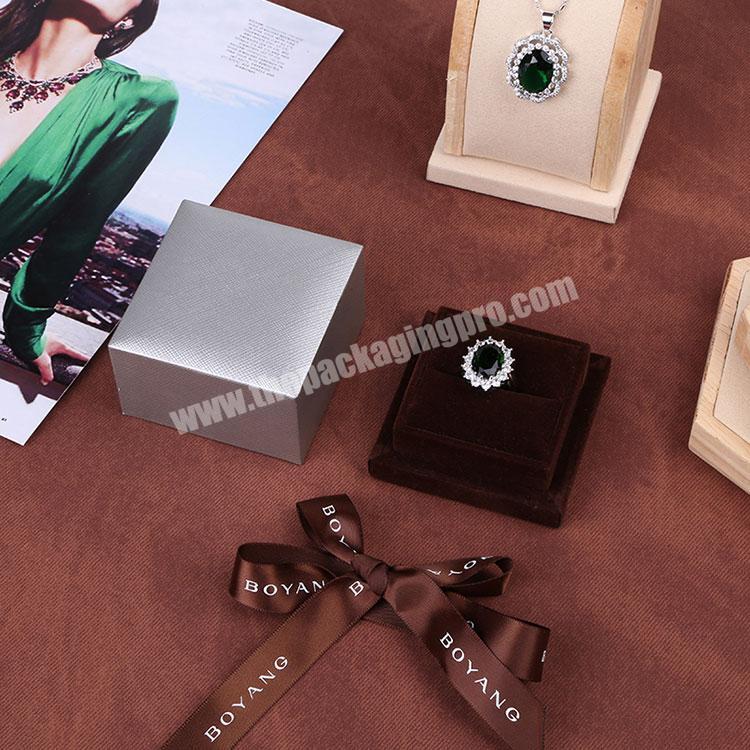 Boyang Hot Sell Luxury Factory Wholesale Custom Paper Jewelry Box Ring Box Paper Bijoux Box