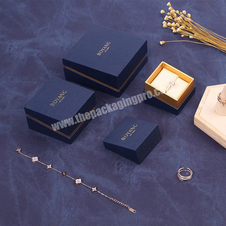 Boyang Luxury Custom Logo Paper Shoulder Box Style Jewelry Packaging Box Wedding Jewelry Ring Box