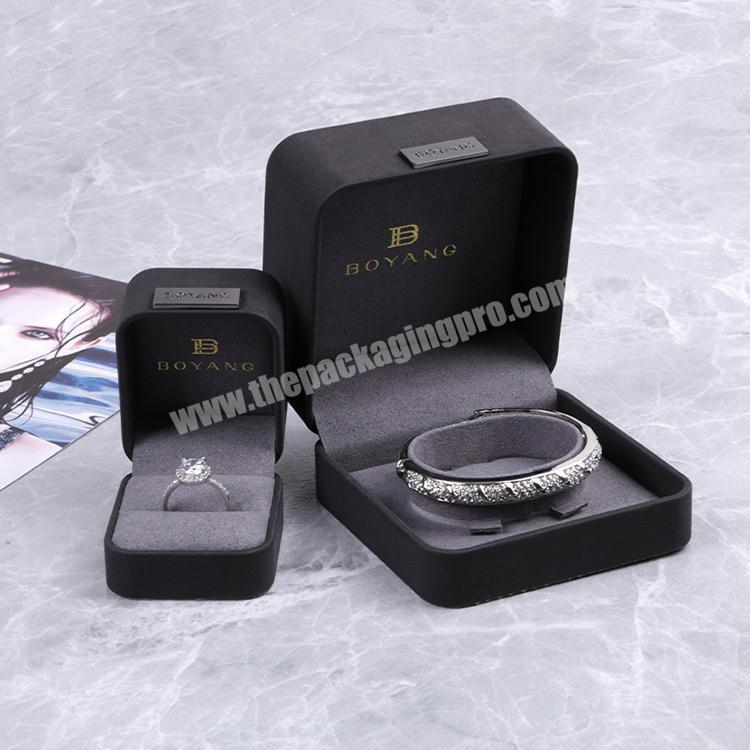 Boyang Luxury Jewelry Bangle Gift Packaging Black Leather Bracelet Box