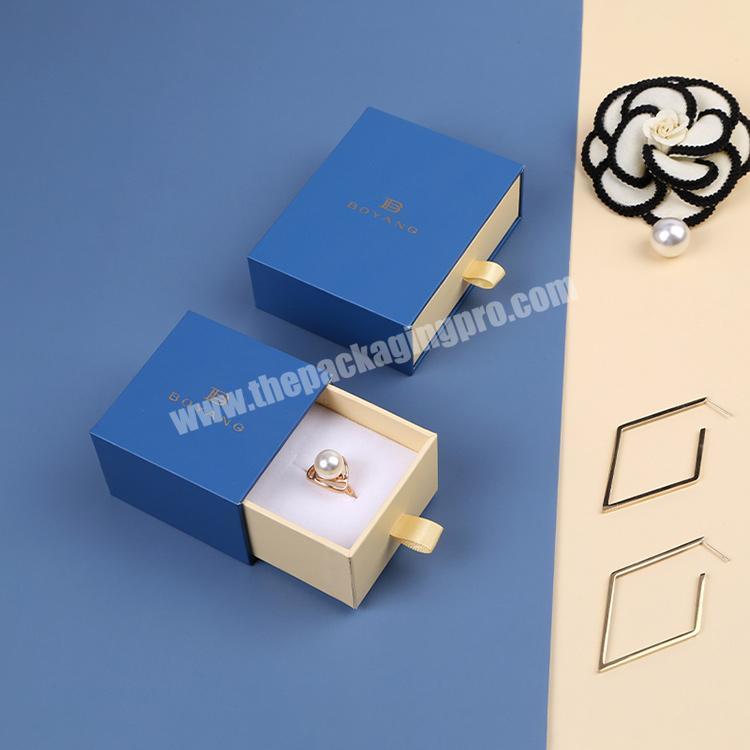Boyang Luxury Paper Jewellery Packaging Box Custom Logo Jewelry Boxes Light Jewelry Bespoke Ring Box