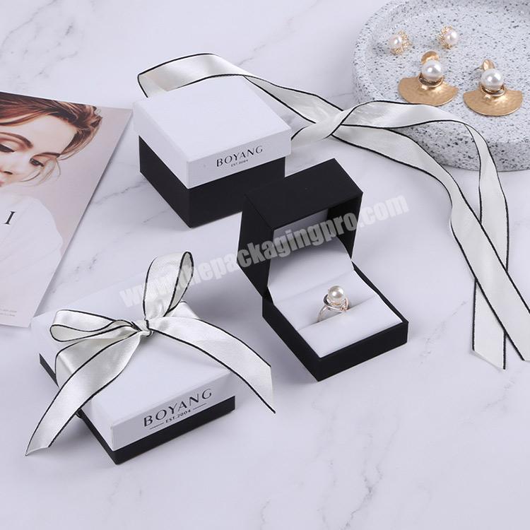 Boyang Luxury Valentine Day Jewelry Box Small Ring Paper Gift Box Packaging