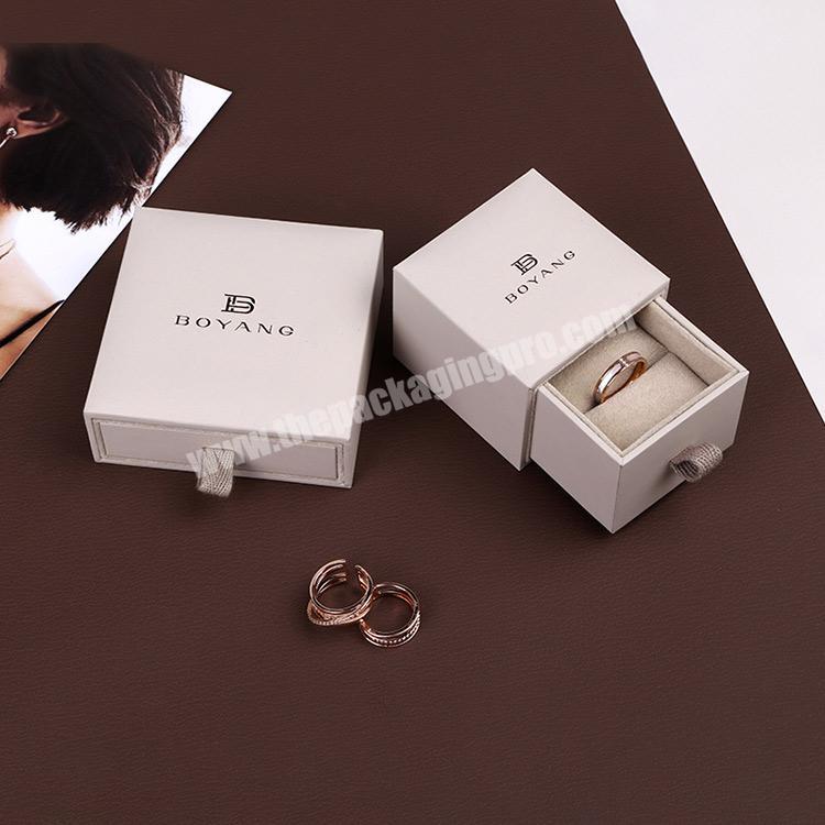 Boyang Wholesale Custom Logo Printed Luxury Paper Sliding Drawer Ring Jewelry Packaging Box