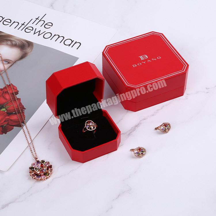 Boyang Wholesale High end Luxury Custom Logo Jewellery Wedding Paper Jewelry Packaging Gift Ring Boxes