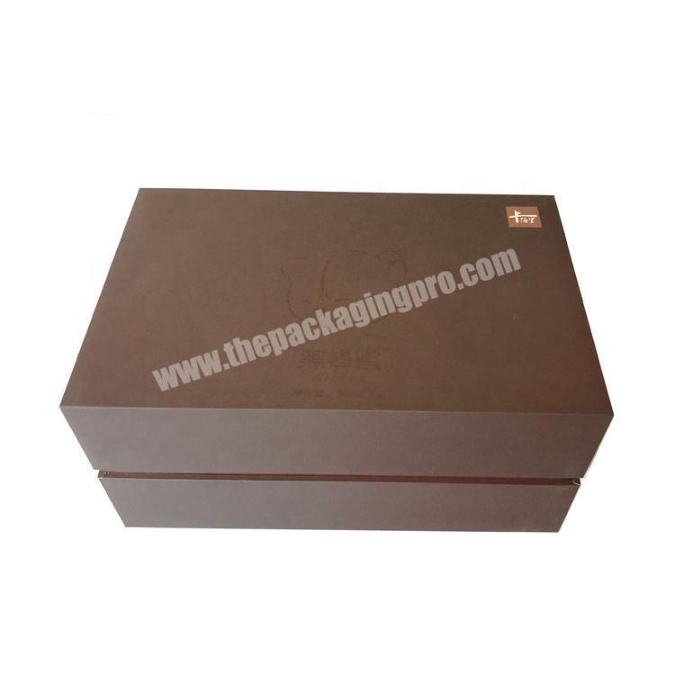 Brown Color Packaging Boxes Customized Printing Lid Storage Gift Box With Logo
