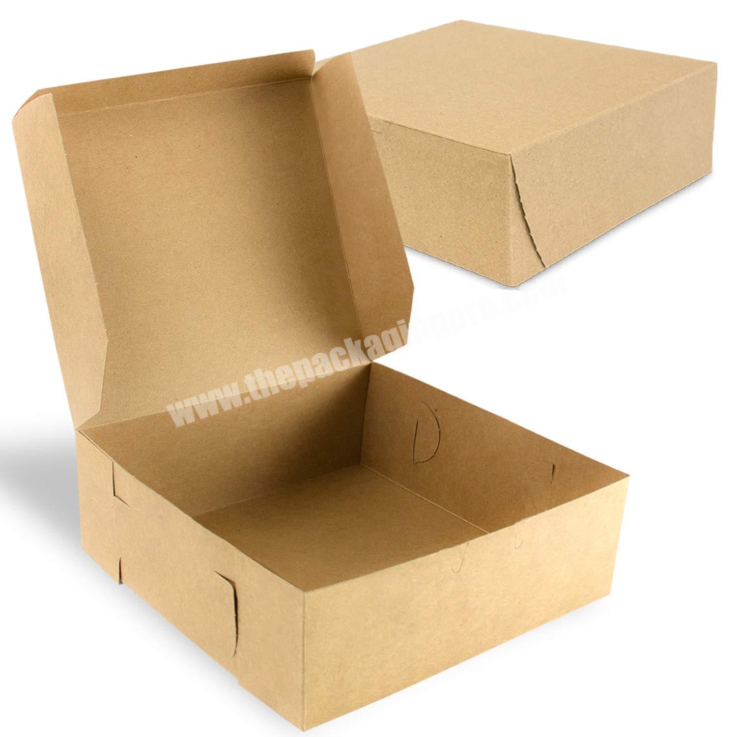 Brown Paper Cardboard Gift Packaging, Top Lids, Corner Lock, for Cupcake, Cookies and Pastry, Restaurant