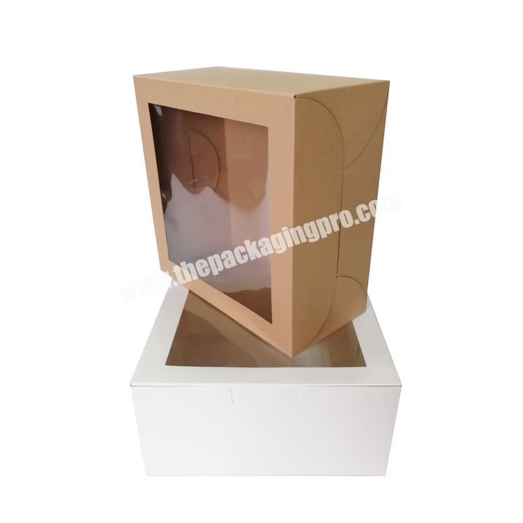 Custom kraft paper window sandwich tray West Point Baking paper Box for packing cake