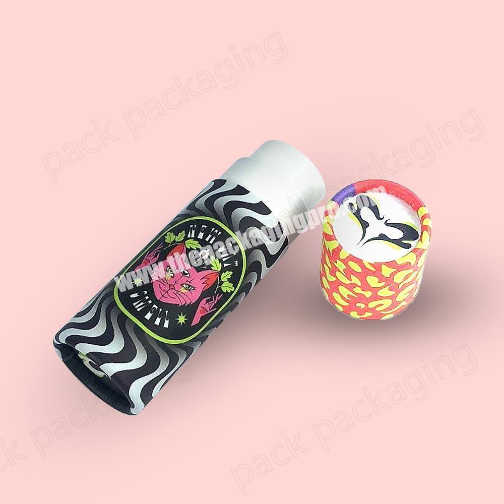 Manufacture Custom Printing 50g Twist Up Tubes Solid Perfume Lipstick Lip Balm Round Gift Paper Tube Cardboard Container