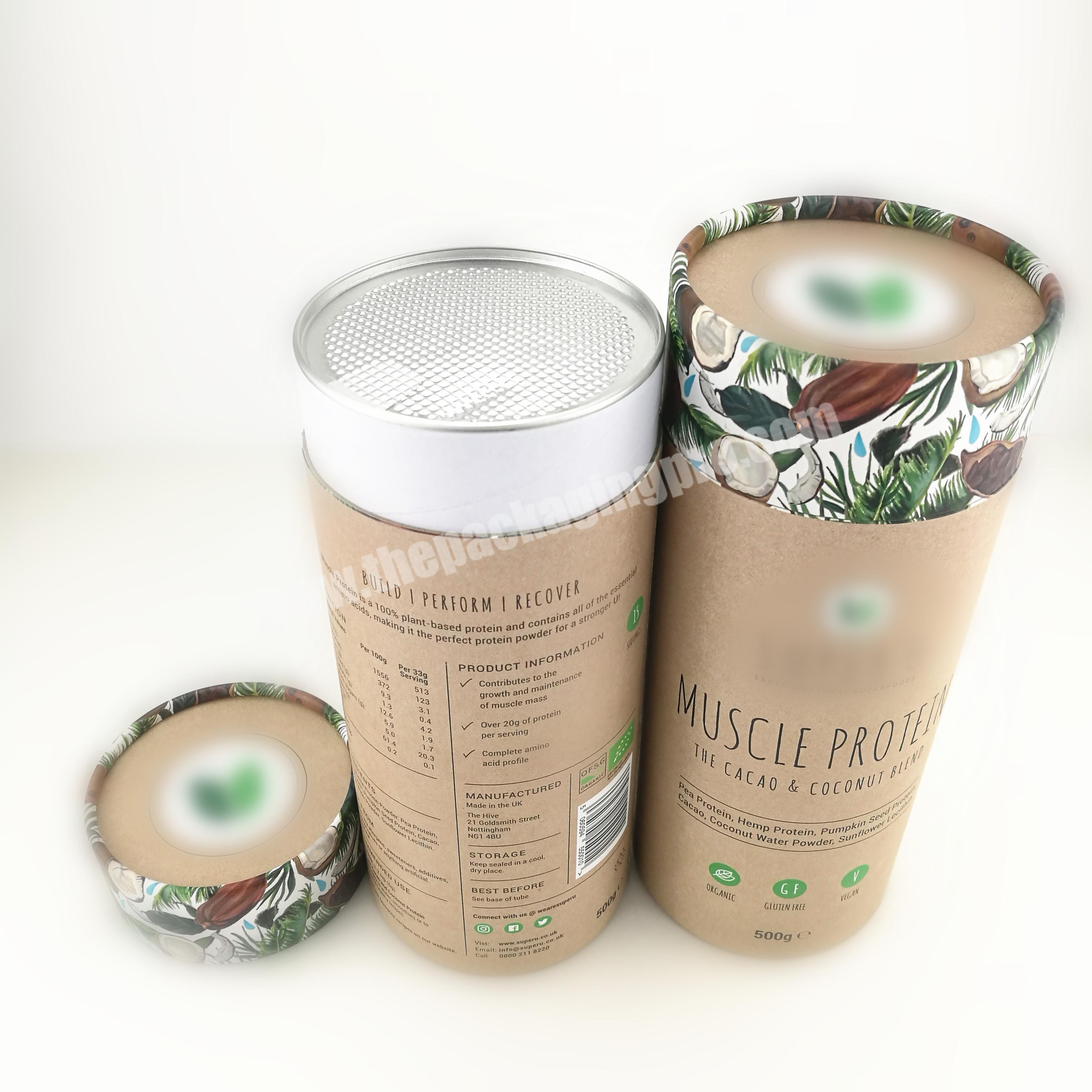 Cardboard food grade cylinder packaging for spices