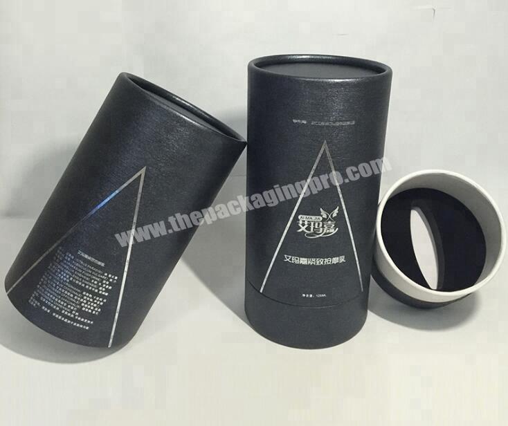 Cardboard round tube cosmetic packaging boxes with EVA foam insert