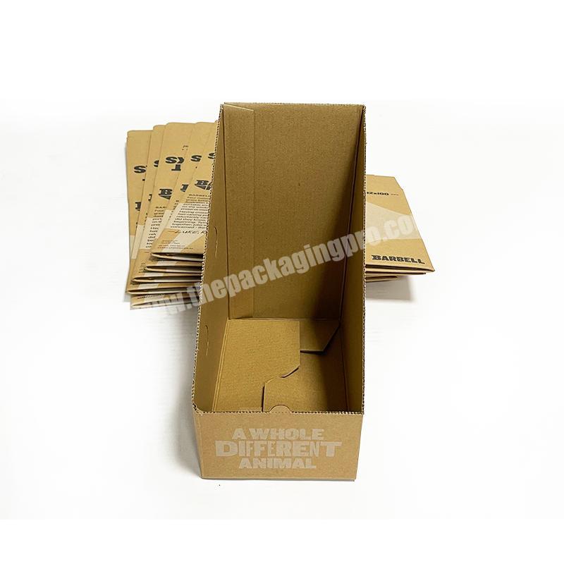 Cardboard tray retail foldable counter top display boxes kraft paper pop snacks collection counter display box