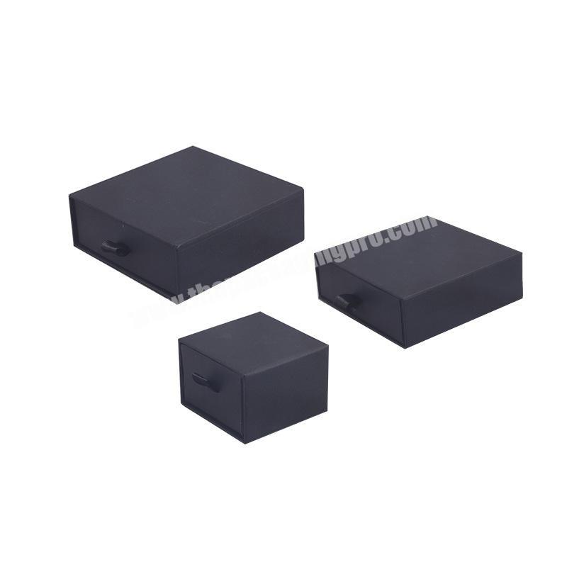 Cheap Custom Logo Fashion Stock Black Printing Paper Cardboard Slider Drawer Gift Jewelry Sets Packaging Boxes
