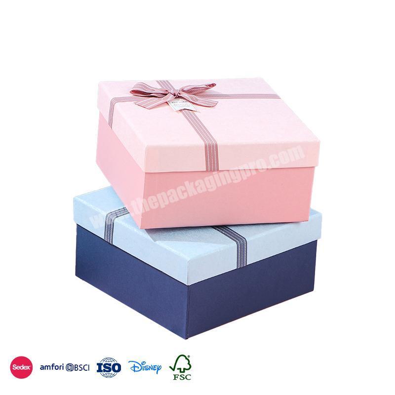 Cheap Factory Price Pink and blue two-color square creative design romantic valentines day gift box