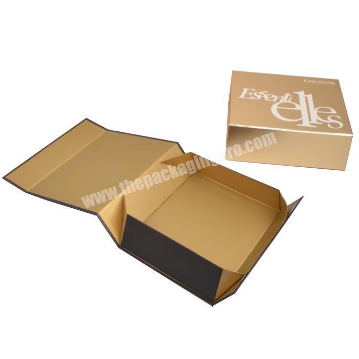 Cheap Price Gold Texture Paper Magnetic Folding Custom Gift Box