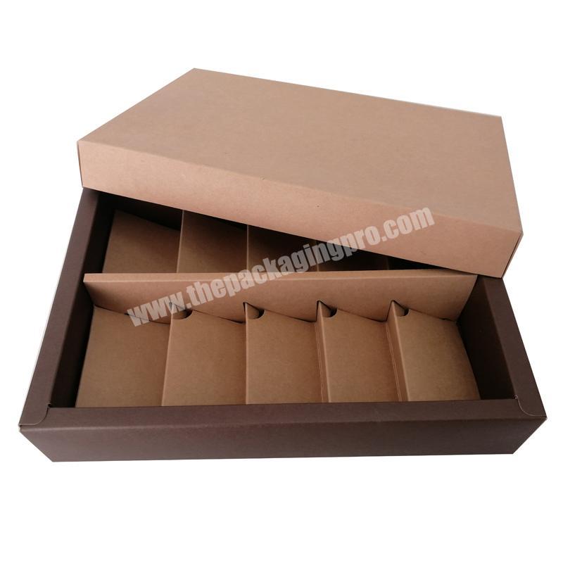 Brown Kraft Gift Boxes With Lid Packaging And Divider Insert Wholesale