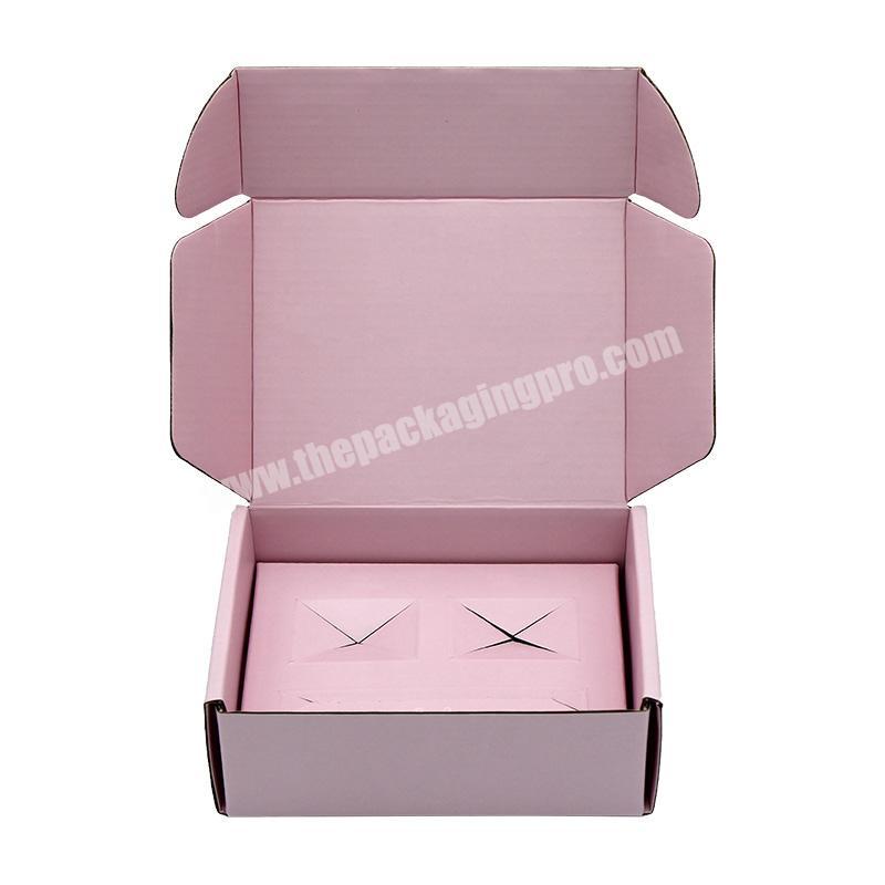 Cheap custom gift luxury brown mailer paper box logo pink product folding packaging boxes