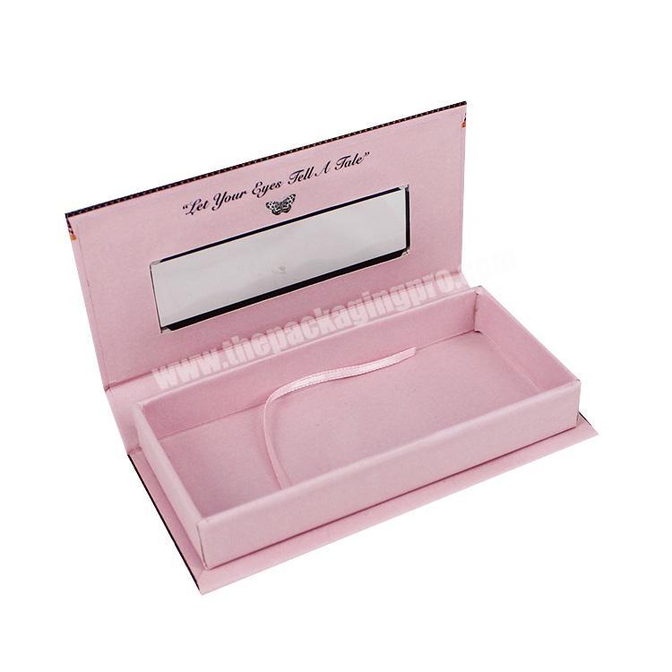 Cheaper pink paper magnet eyelash packaging box custom lash packing boxes