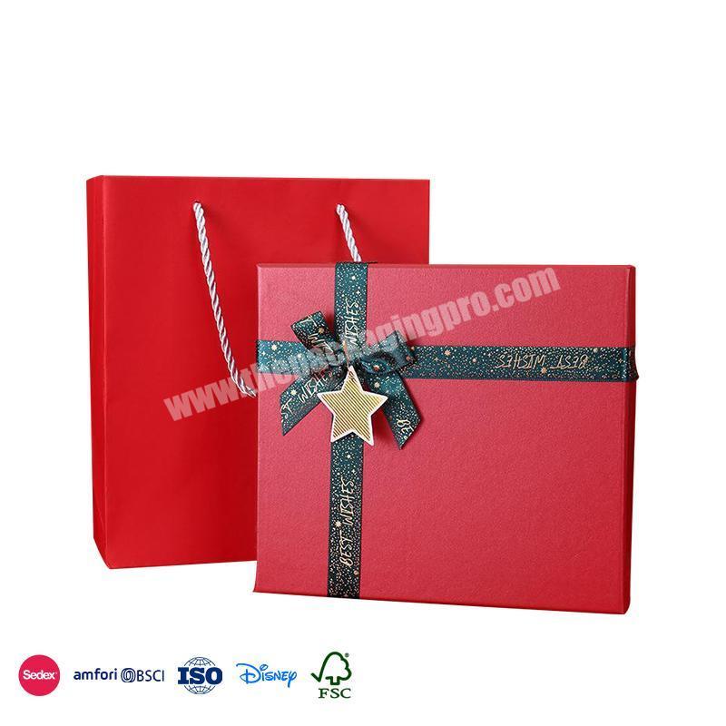 China Factory Promotion Red simple and generous design with cross ribbon perfect valentine's  day. gift box