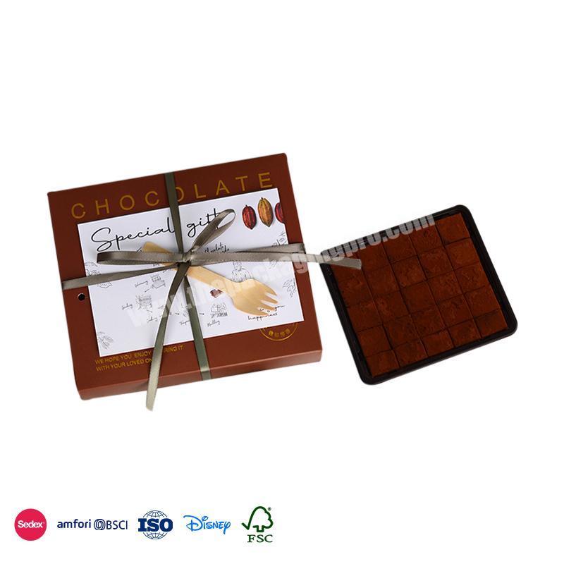 China Factory Promotion spot Square food special material with healthy material fork chocolate gift box