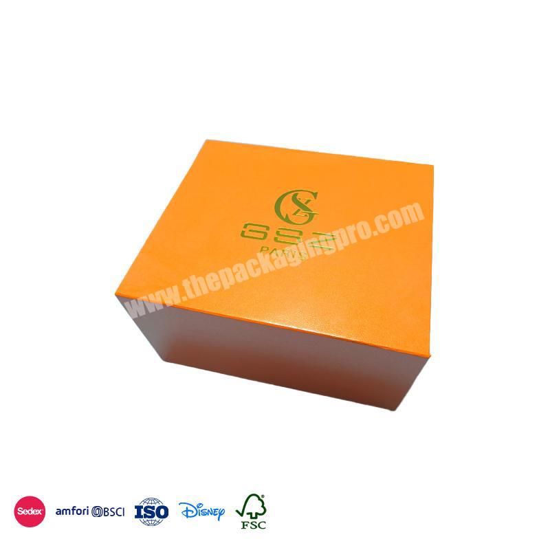 China Factory Seller Orange smooth surface design waterproof and anti-corrosion folding gift box packaging