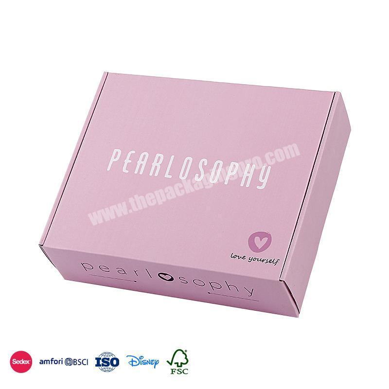 China Factory Seller Pink with girly breath custom letter logo happy birthday fold gift box packaging