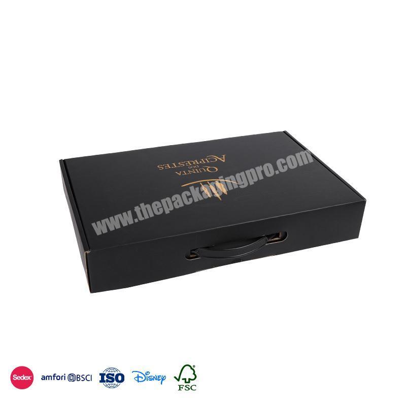 China Manufacturer Waterproof material with inner display stand gift box high-end red wine paper box factory