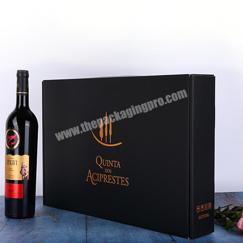 custom China Manufacturer Waterproof material with inner display stand gift box high-end red wine paper box 