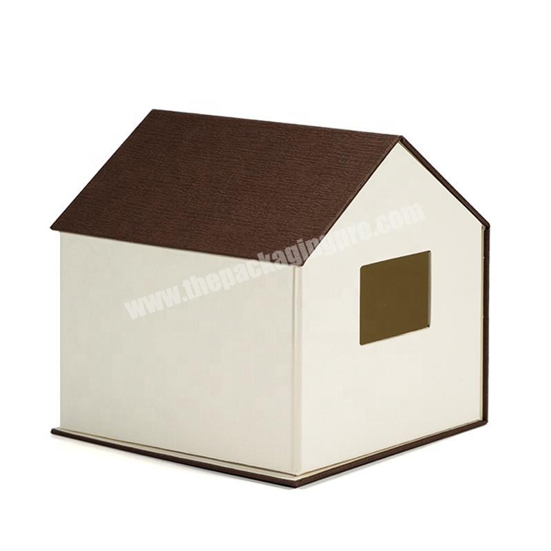 China factory manufacturing production custom small house design foldable paper cardboard gift box