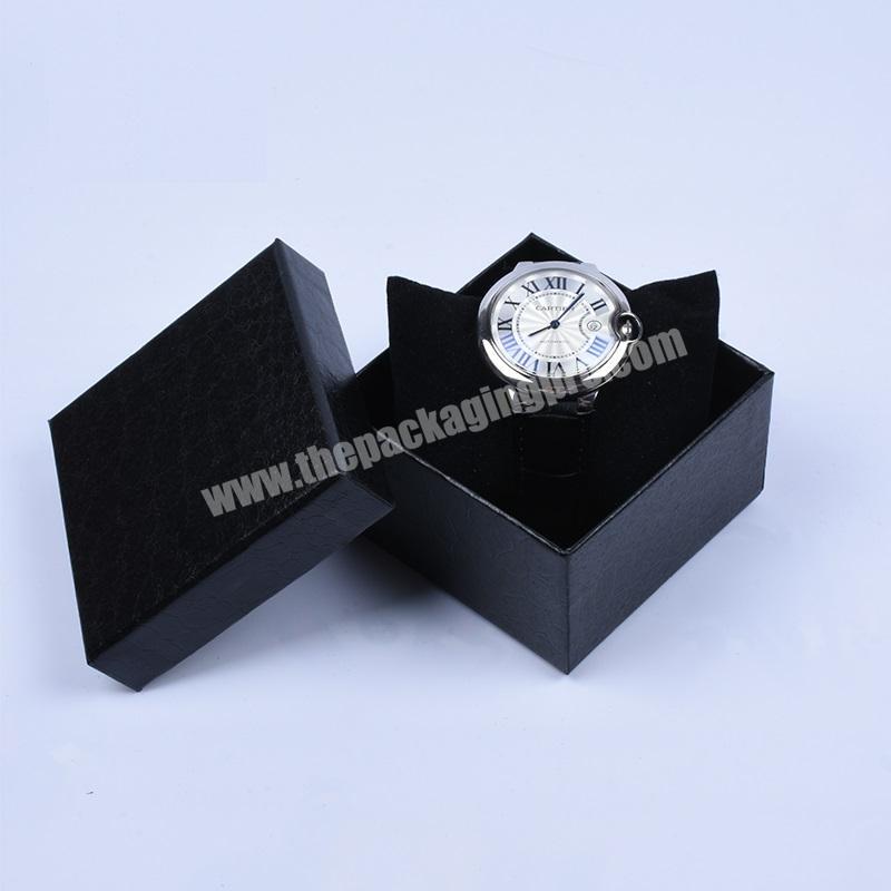 China suppler oem custom black Luxury paper Watch box with special paper or leather covered