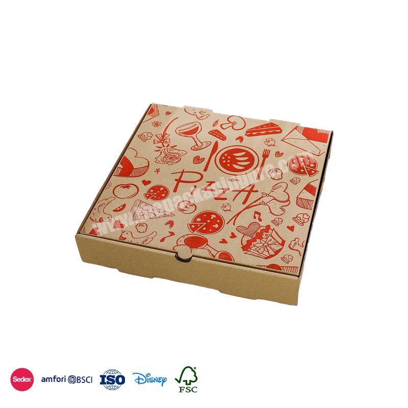 Chinese factory Customized color and size mailer packing food kraft corrugated boxes for pizza with LOGO