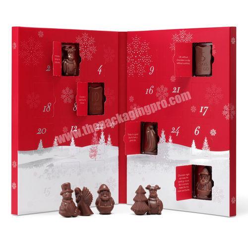 Christmas Custom Chocolate Advent Calendar Cardboard Packaging Box Card Box
